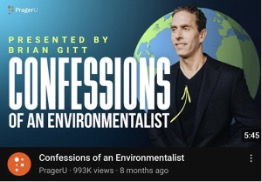 Prager U Youtube thumbnail titled "Confessions of an Environmentalist"